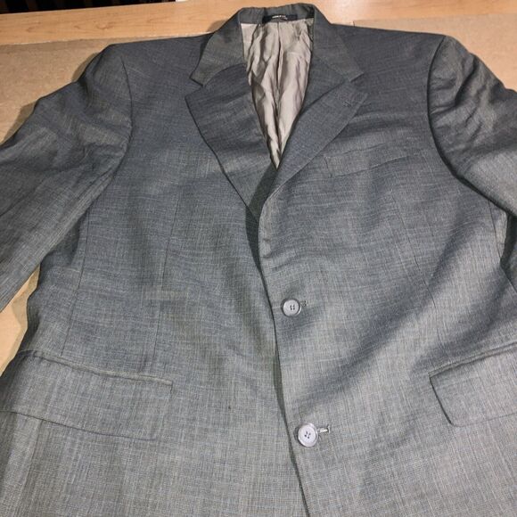 Hart Schaffner Marx Gray Plaid Blazer Jacket 42R, Windowpane Coat, Suit Coat - Picture 2 of 13